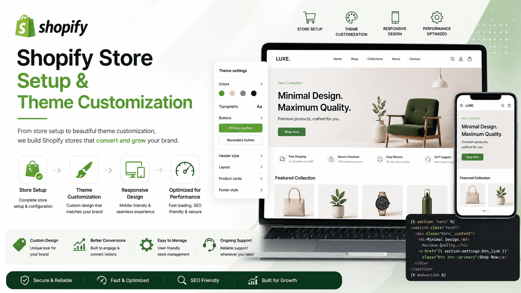 Shopify Store Setup & Theme Customization