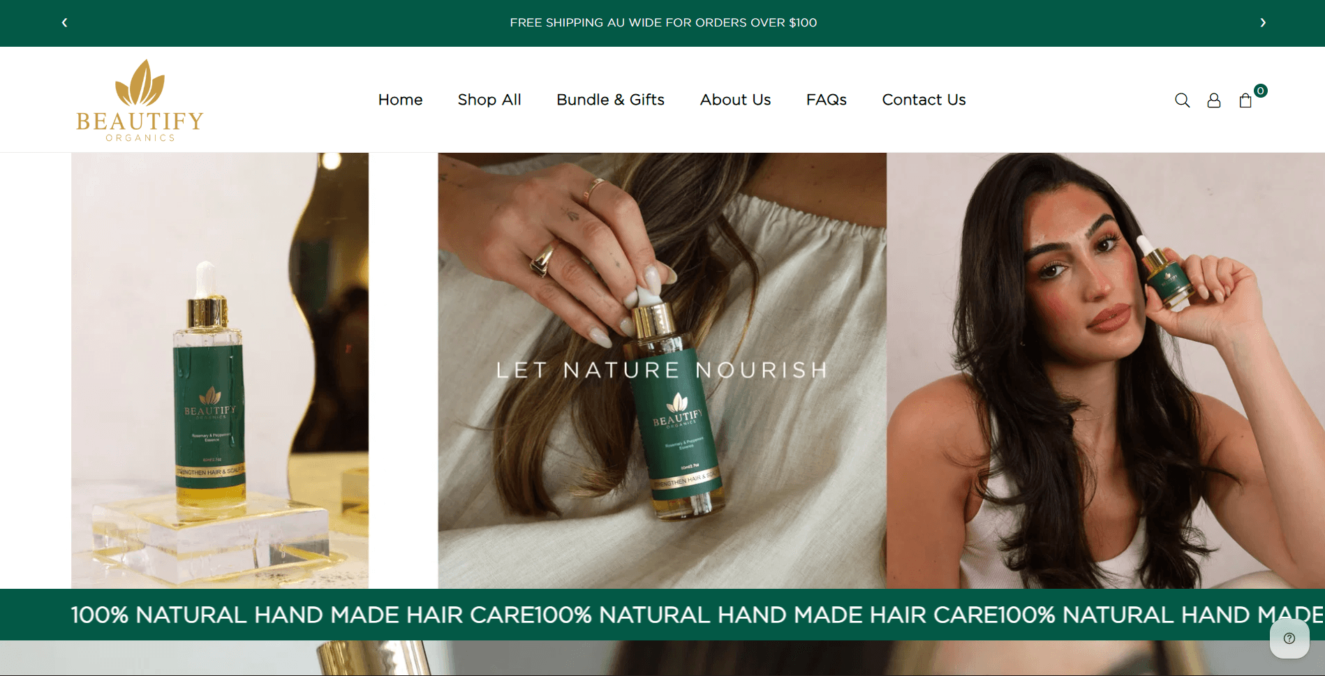 Beautify Organics - Organic Hair Care Shopify Store