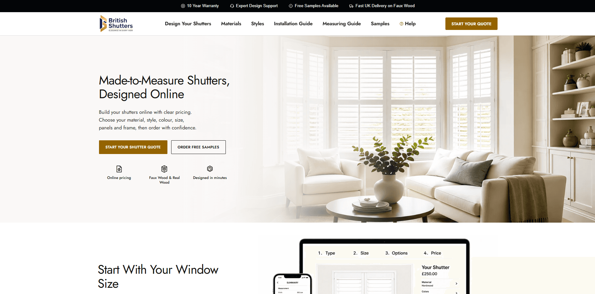 British Shutters - Made-to-Measure Shopify Store