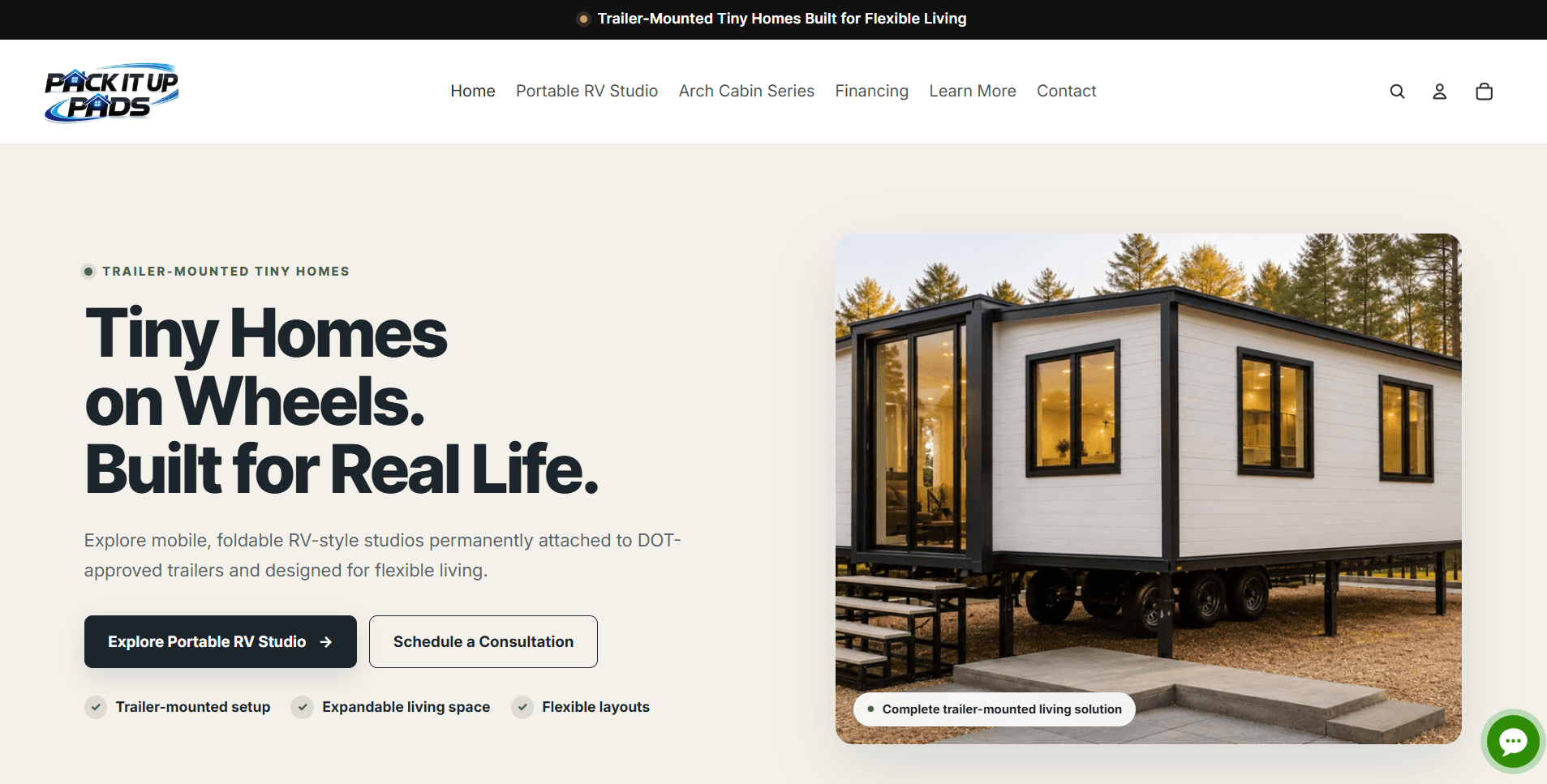 Pack It Up Pads - Tiny Homes & Modular Spaces