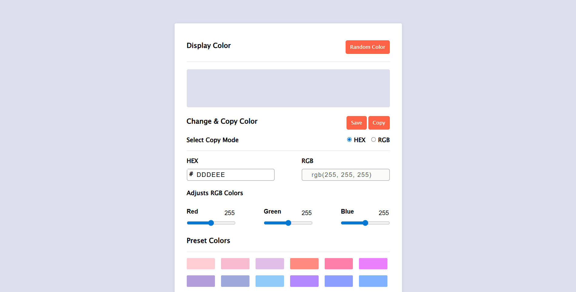 Random Color Generator