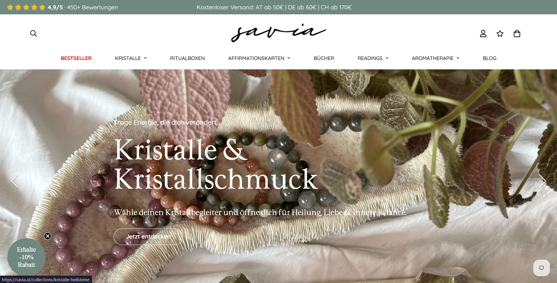 Savia - Spiritual Wellness Shopify E-commerce Store